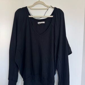 We The Free Charcoal Knit Top